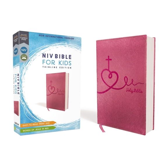 Niv, Bible for Kids, Leathersoft, Pink, Red Letter Edition, Comfort Print: Thinline Edition