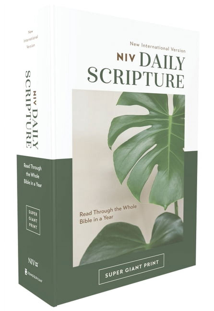 Niv, Daily Scripture, Super Giant Print, Paperback, White/Green ...