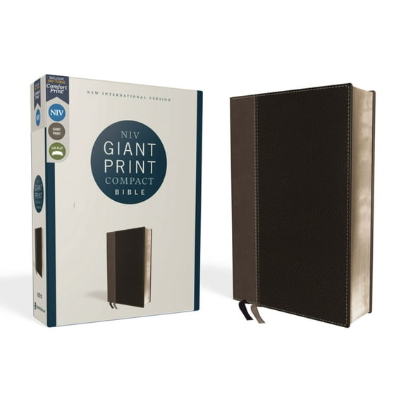 Niv, Giant Print Compact Bible, Leathersoft, Black, Red Letter Edition, Comfort Print, (Hardcover)