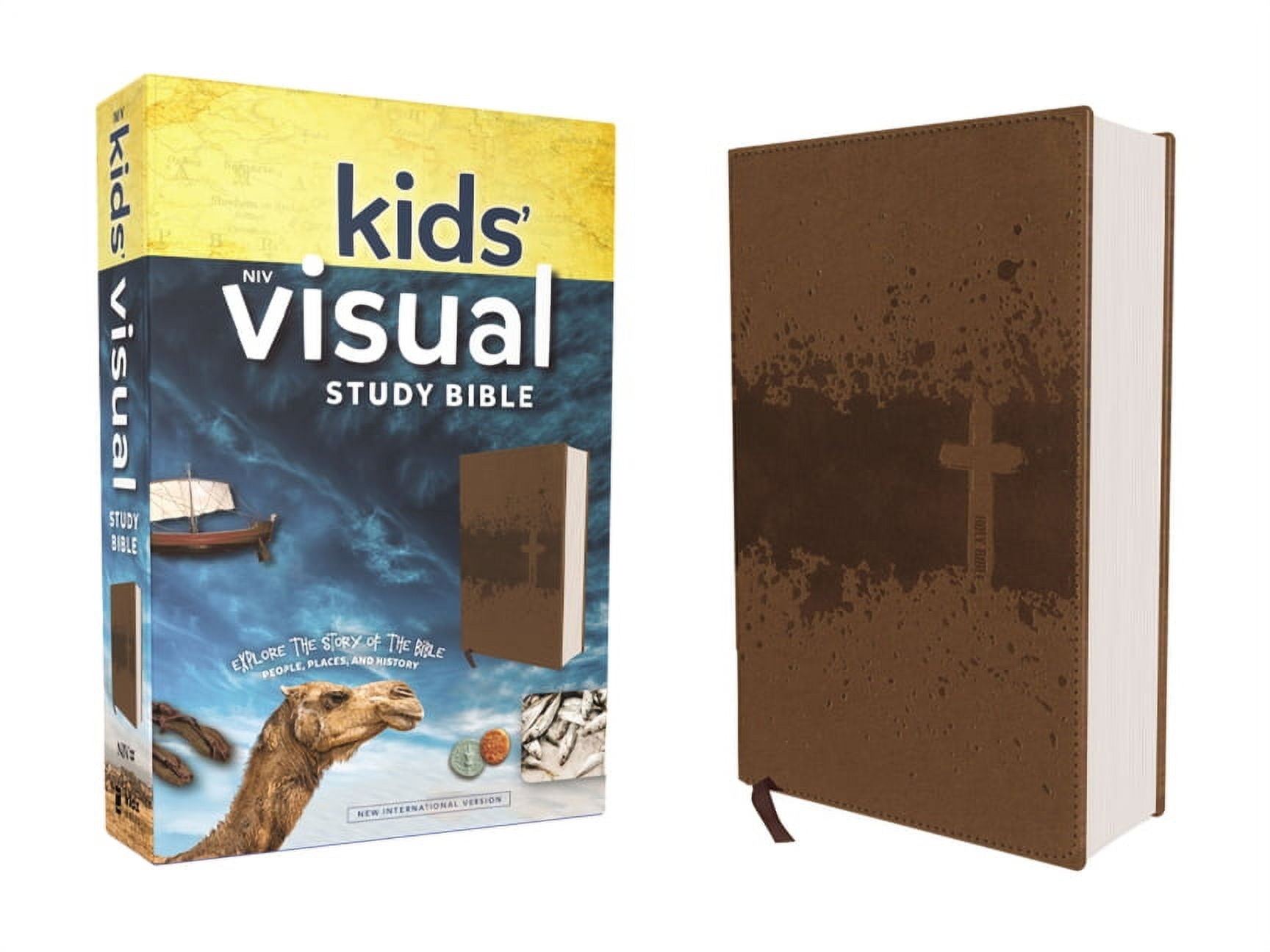 ZONDERVAN Niv, Kids' Visual Study Bible, Leathersoft, Bronze, Full Color Interior: Explore the Story of the Bible---People, Places, (Hardcover)
