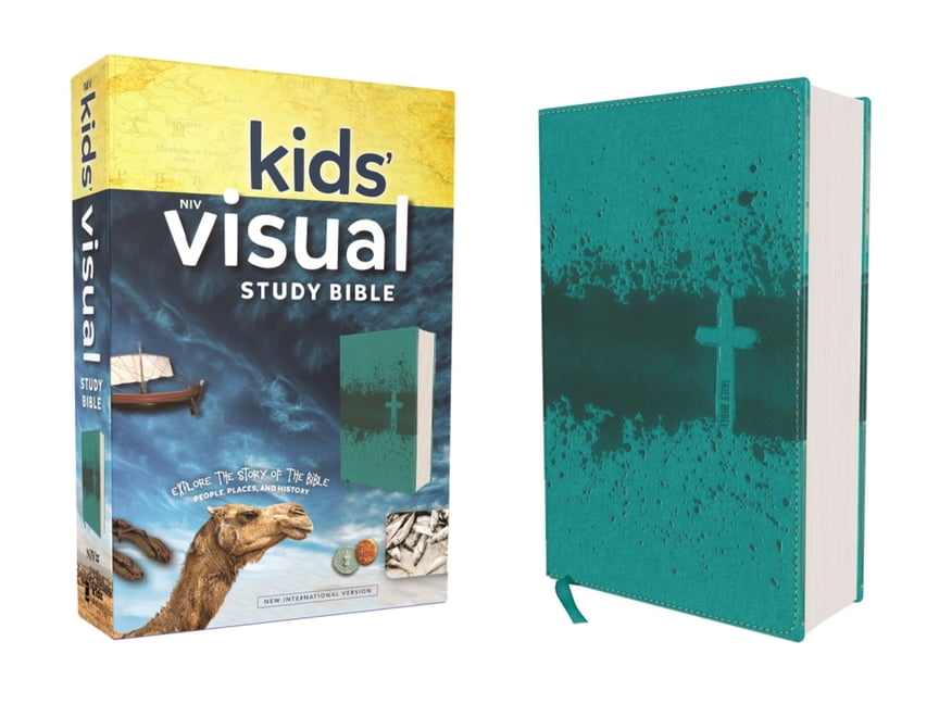 ZONDERVAN Niv, Kids' Visual Study Bible, Leathersoft, Teal, Full Color Interior: Explore the Story of the Bible---People, Places, , (Hardcover)