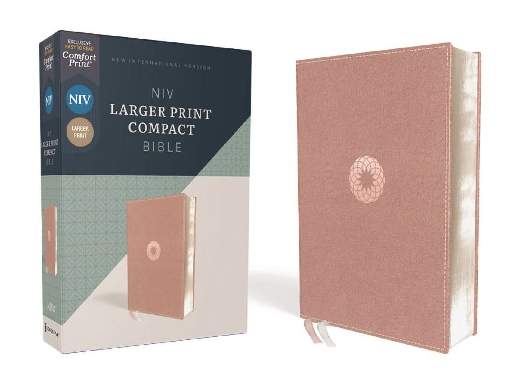 Niv, Larger Print Compact Bible, Leathersoft, Pink, Red Letter, Comfort Print, (Hardcover)