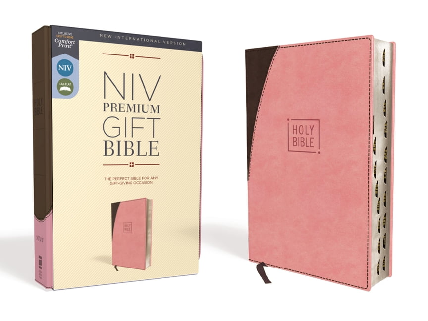 Niv, Premium Gift Bible, Leathersoft, Pink/Brown, Red Letter Edition