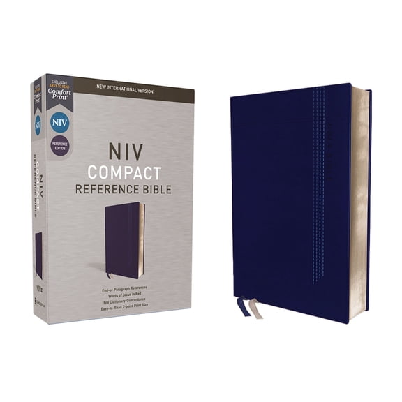 Niv, Reference Bible, Compact, Leathersoft, Blue, Red Letter, Comfort Print, (Hardcover)