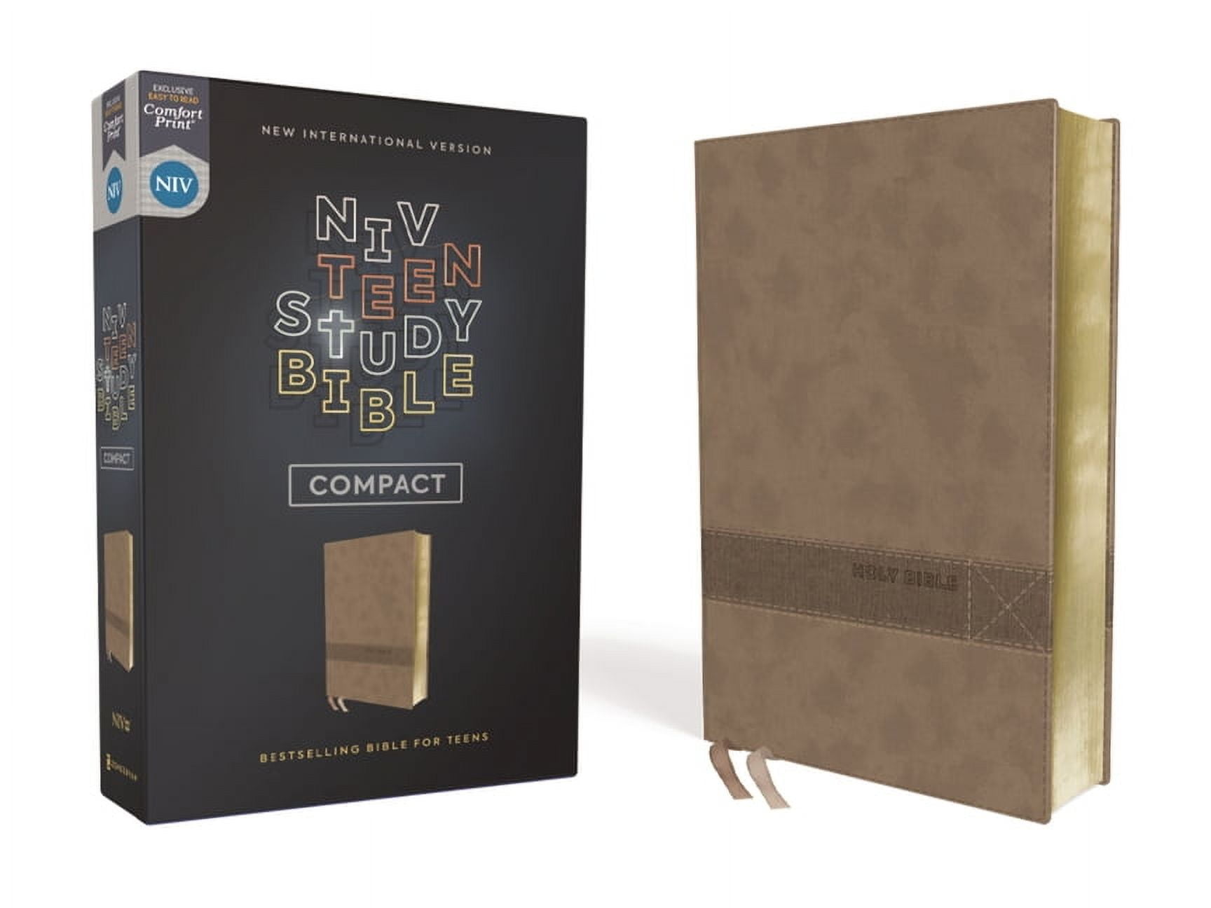 Niv, Teen Study Bible (for Life Issues You Face Every Day), Compact, Leathersoft, Brown, Comfort Print, (Hardcover)