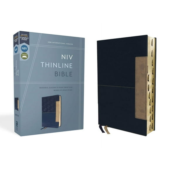 Niv, Thinline Bible, Leathersoft, Blue, Red Letter, Thumb Indexed, Comfort Print, (Hardcover)