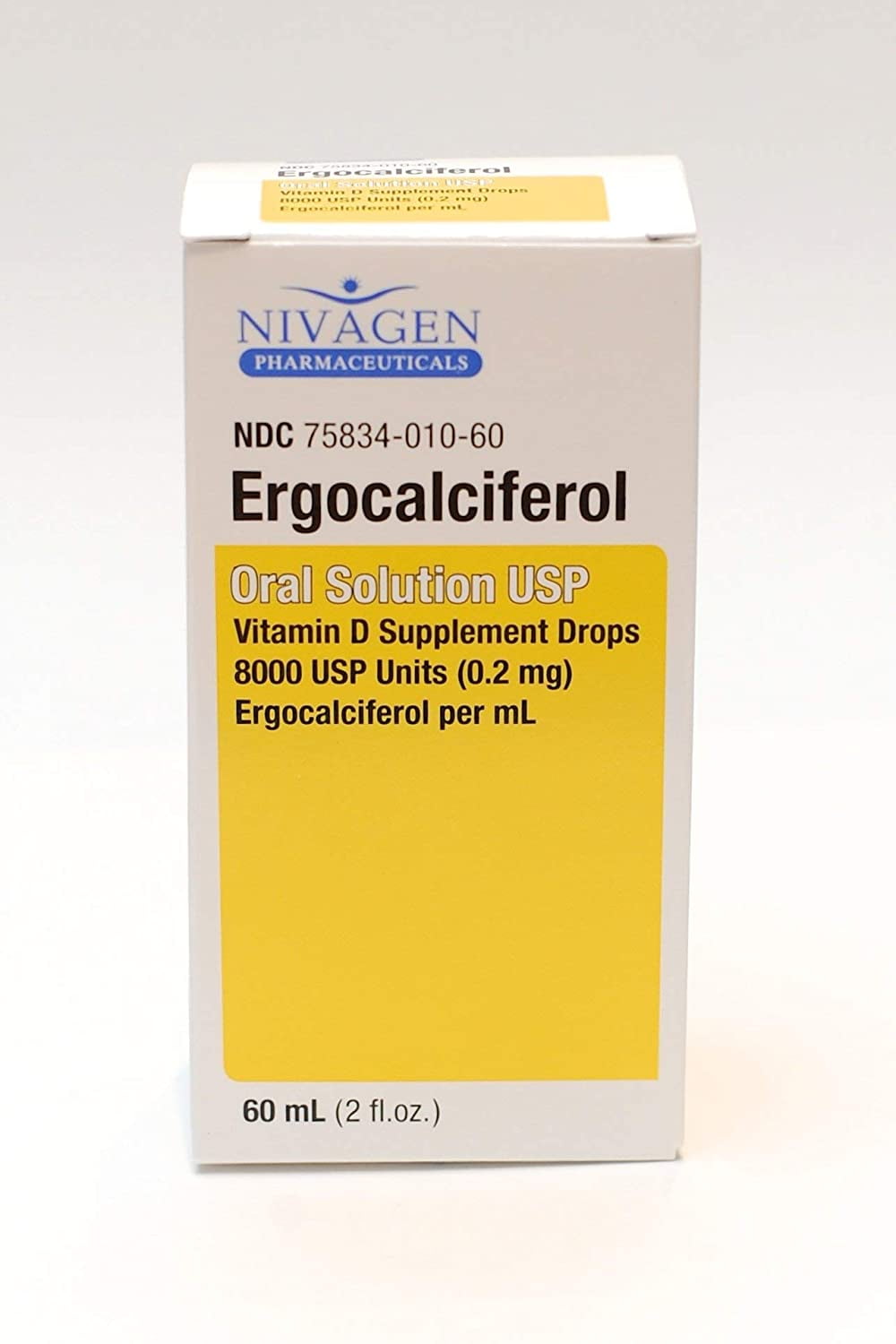 Nivagen ergocalciferol 8000 usp vitamin d oral supplement drops 60ml