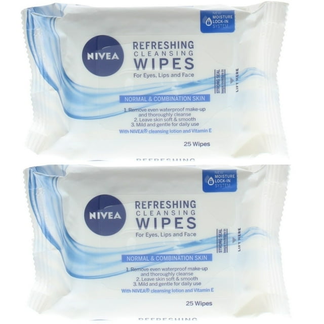 Nivea 3In1 Refreshing Cleansing Wipes Face Cleansing (2 packs of 25