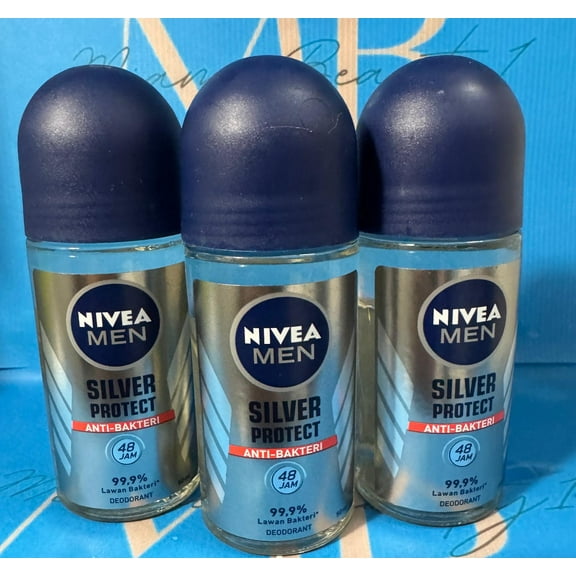 Nivea 3pk Men Silver Protect Antiperspirant Roll On For Men 50ml each