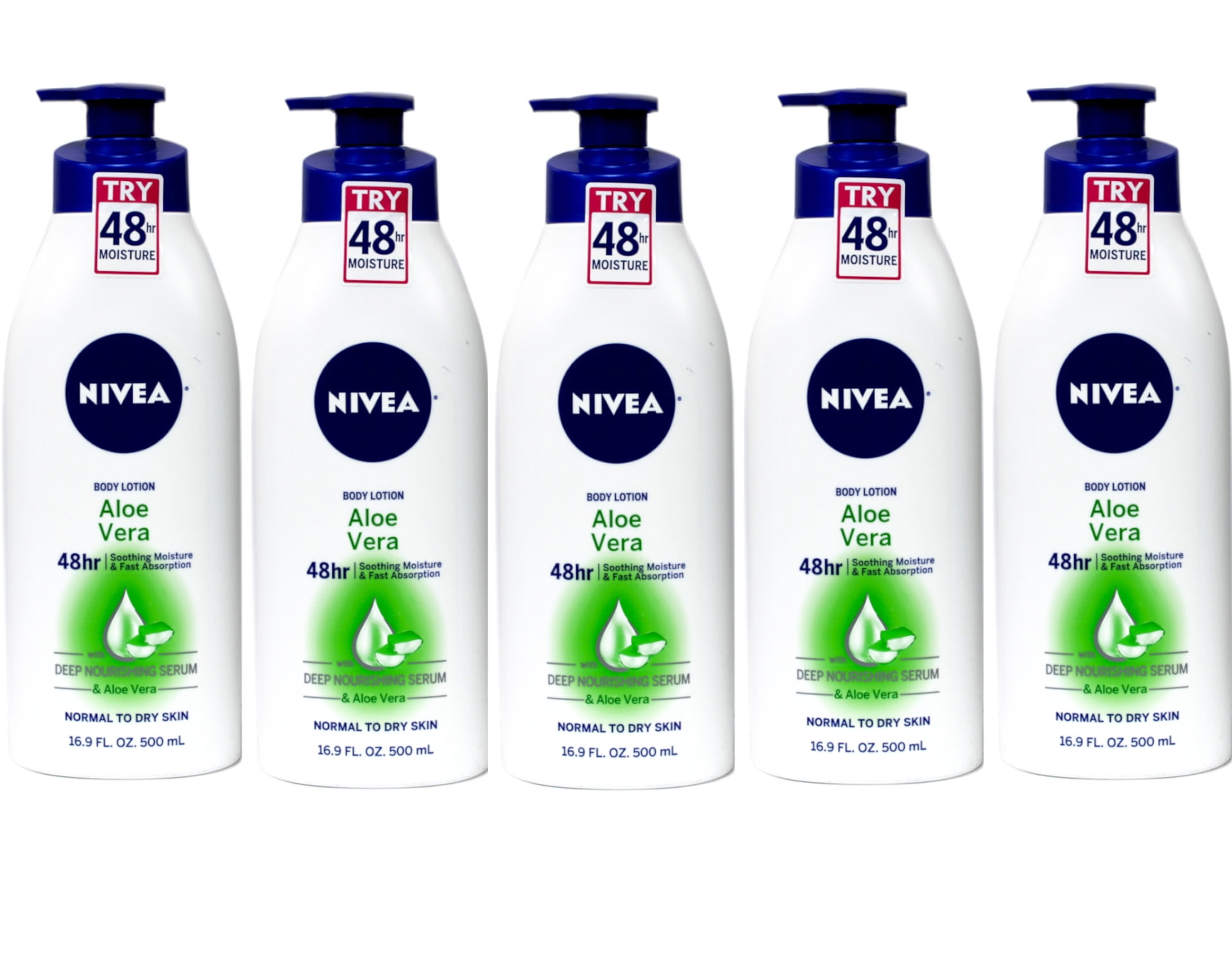 Nivea Aloe Vera Body Lotion, 16.9 Ounce Pack of 5