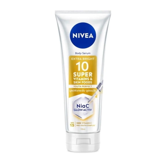 Nivea Body Serum Extra Bright 10 Super Vitamins Skin Foods Youth Perfect 170 Ml.