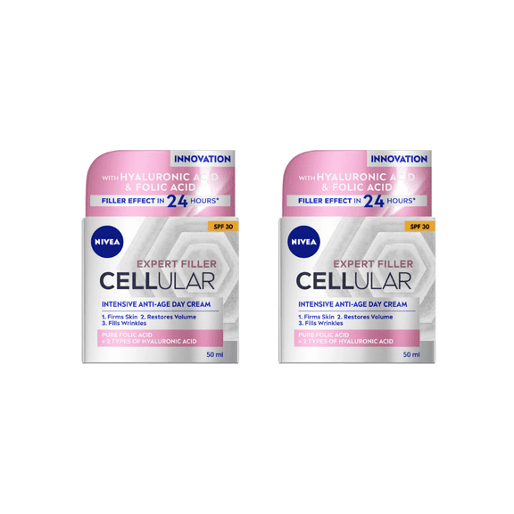 Nivea Cellular Expert Filler Firming Day Face Cream SPF 30 50 ml / 1.7 fl oz - 2 Pack