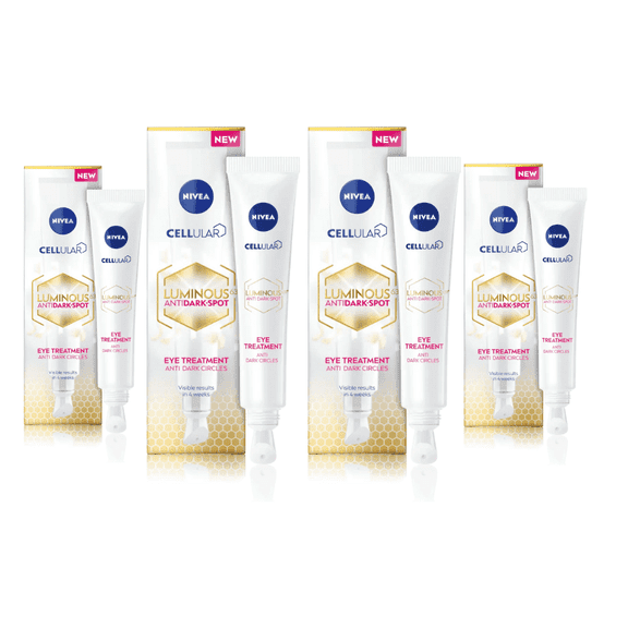 Nivea Cellular Luminous 630 Anti-Dark Circle SPF50 Eye Cream 15ml / 0.5 fl.oz - 4 Pack