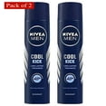 thumbnail image 1 of Nivea Cool Kick Men Deodorant - 48H Long Lasting Freshness, 150ml (Pack of 2), 1 of 4
