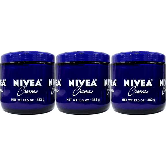 Nivea Creme, Original, Imported from Mexico, Glass Jar 400 ml / 13.5 oz (3 PACK)-400 ml