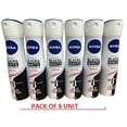 thumbnail image 1 of Nivea Black & White Invisible Original Deodorant Spray 150ml (Pack of 6), 1 of 5