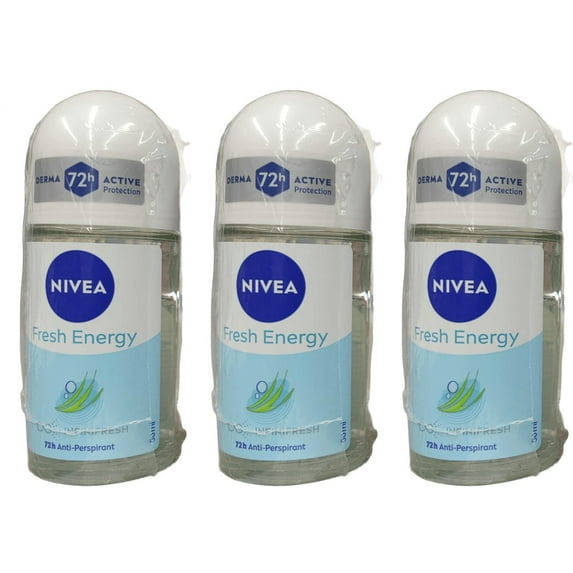 Nivea Energy Fresh Anti-perspirant Deodorant Roll On Stick for Women 50ml - 3 Pk