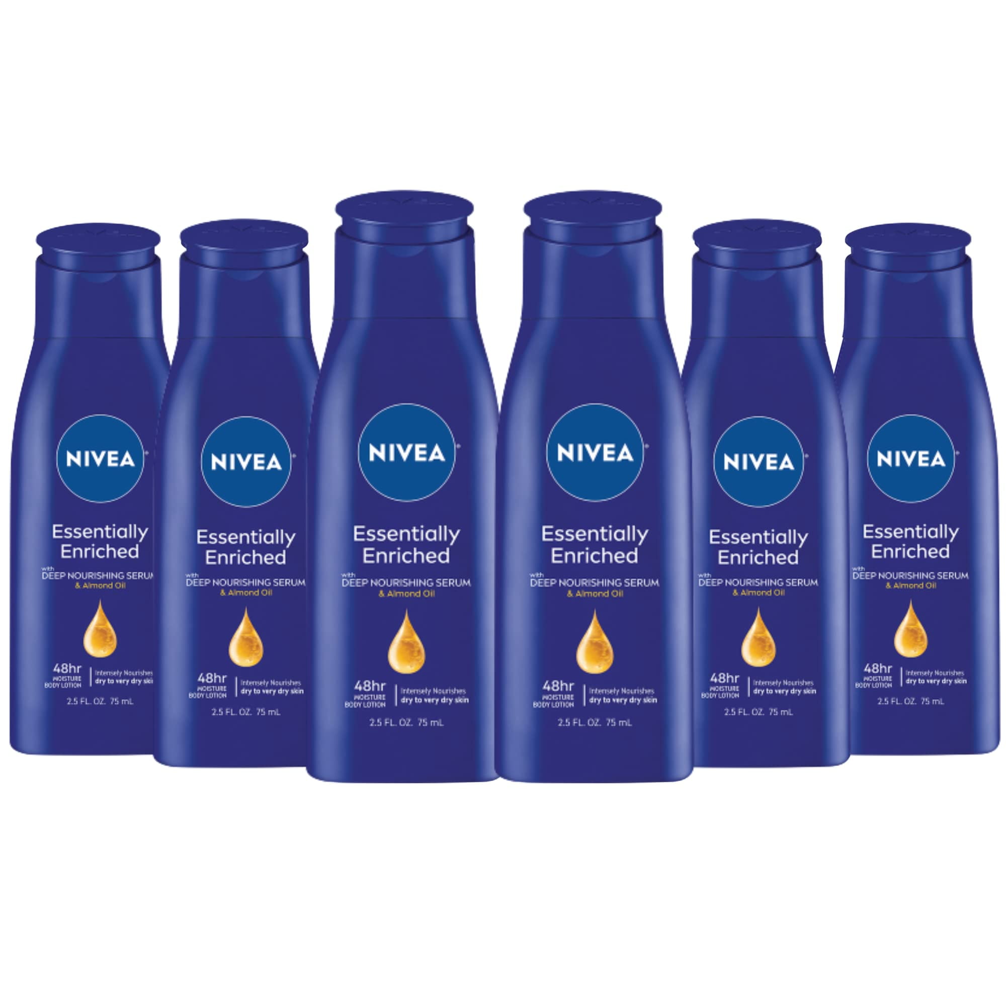 Nivea Essentially Enriched Body Lotion For Dry Skin Pack Of 6, 2.5 Fl