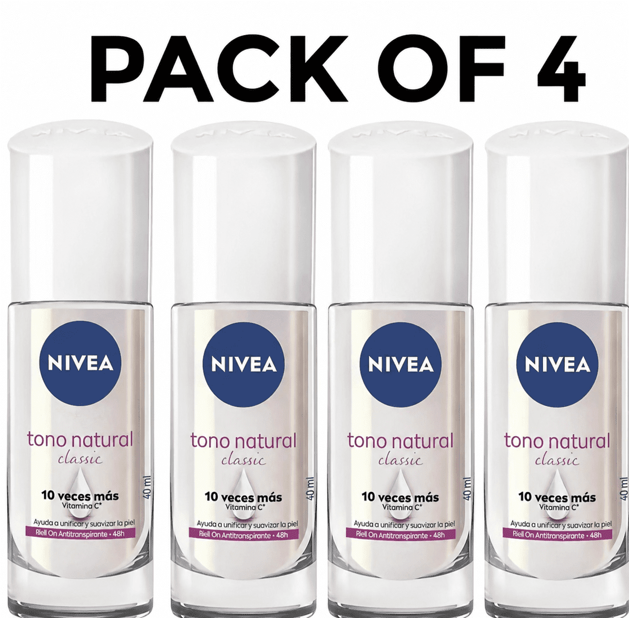 Nivea Extra Antiperspirant Deodorant Roll On 40ml. (4 Bottles)