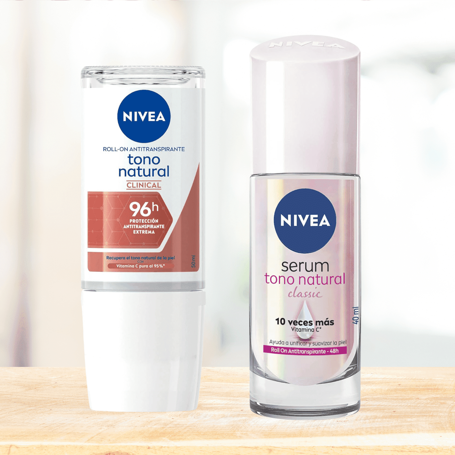 Nivea Extra Whitening 40ml /Natural Tone 50ml,  96 Hour and 48 Hour Combo Antiperspirant Roll On