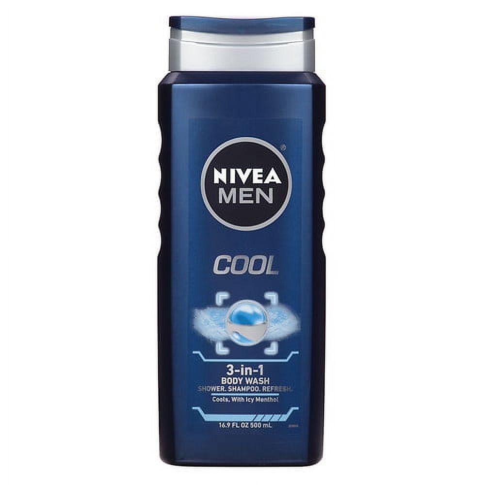 Nivea For Men Body Wash, Cool - 16.9 Oz, 3 Pack
