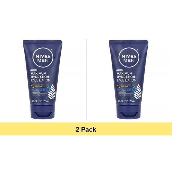 NIVEA MEN Maximum Hydration Face Lotion SPF 15 2.5 oz - 2 Pack
