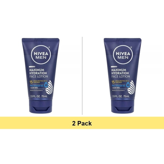 NIVEA MEN Maximum Hydration Face Lotion SPF 15 2.5 oz - 2 Pack