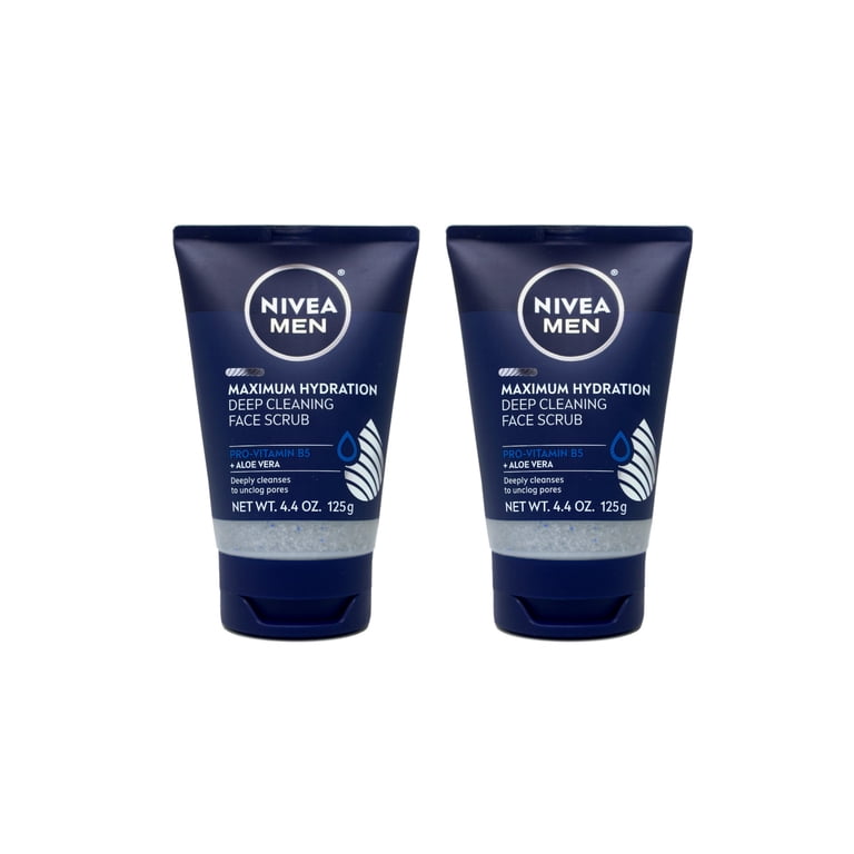 NIVEA MEN Face Scrub, Aloe Vera, 4.4 Oz, Deep Cleaning