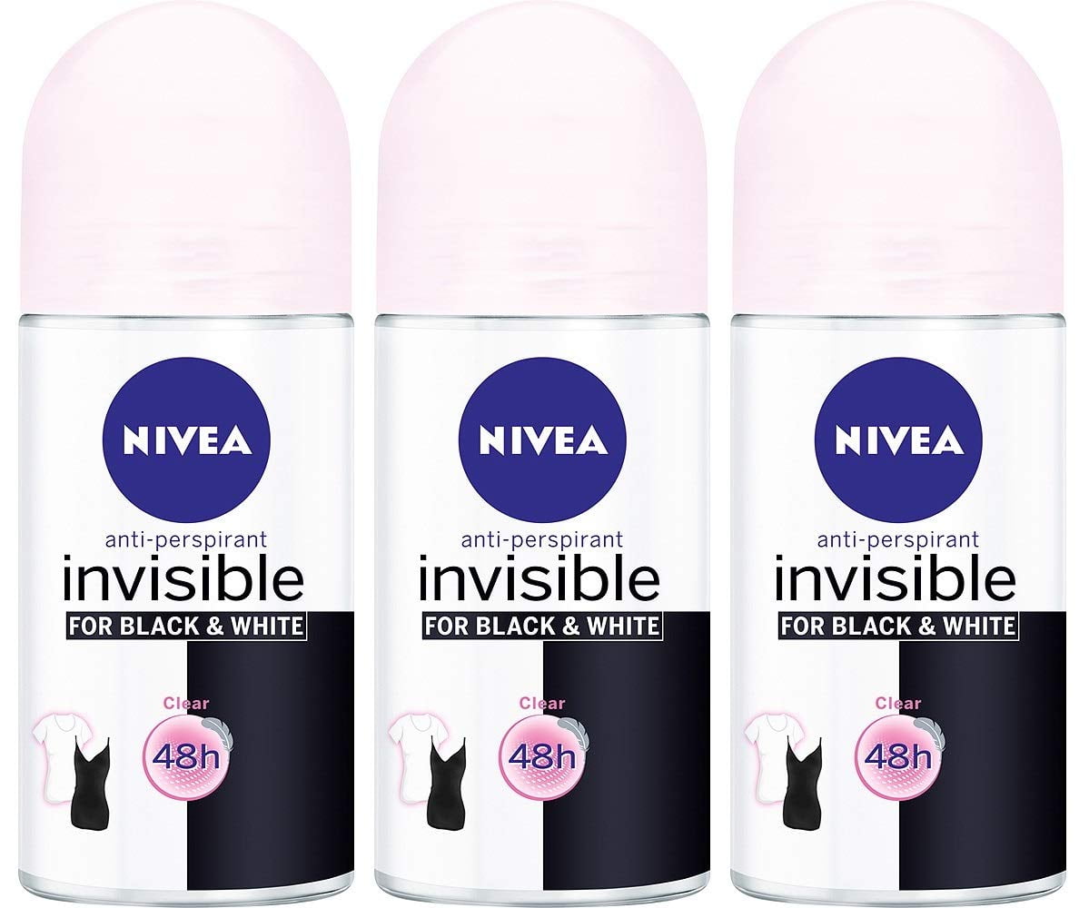 NIVEA Black & White Invisible Silky Smooth 48 Hour Roll on Antiperspirant  for sale online