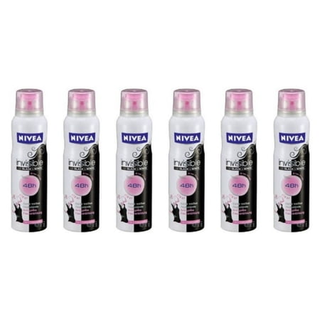 Nivea Invisible (For Black & White) A/P Spray for Women, 150 Ml - Pack 6