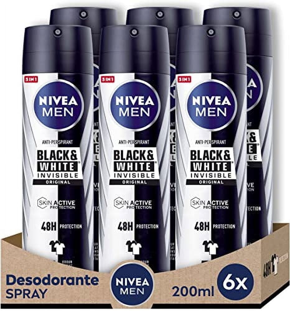 NIVEA Black & White Invisible 15本 NIVEA Invisible For Black And White, Anti-Perspirant Spray For Men