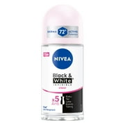 Nivea Invisible for Black & White Clear Roll-On Anti-Perspirant Deodorant 50 ml Pack of 3