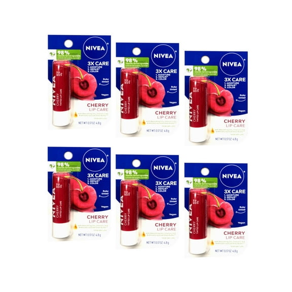 Nivea Lip Care A Kiss of Flavor Lip Care Stick Cherry (Pack of 6)