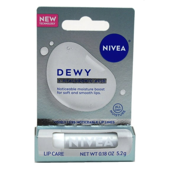Nivea Lip Care Dewy Plus Hyaluronic Acid 0.18oz (Pack of 3)