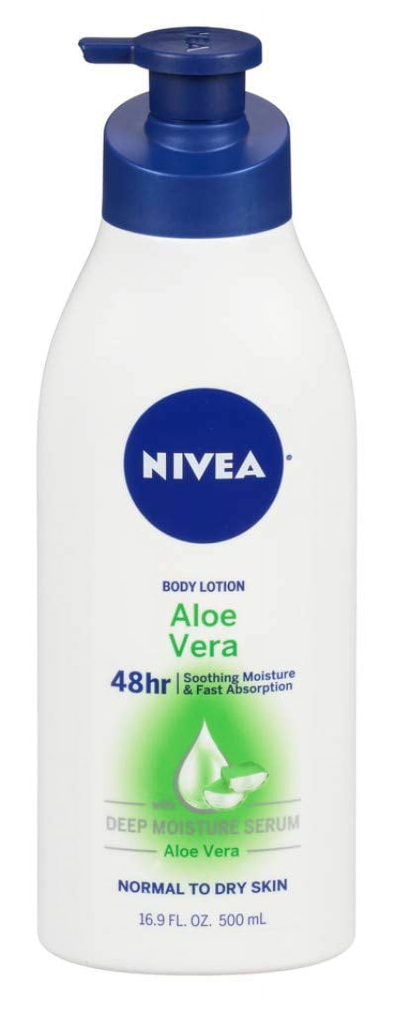 Nivea Body Lotion Deep Moisture Serum with Pump, Aloe Vera, 16.9 Oz, 6 Pack