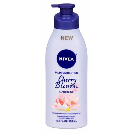Nivea Lotion Oil-Infused Cherry/Jojoba Oil, 16.9 Ounce Pump 500ml (2 Pack)