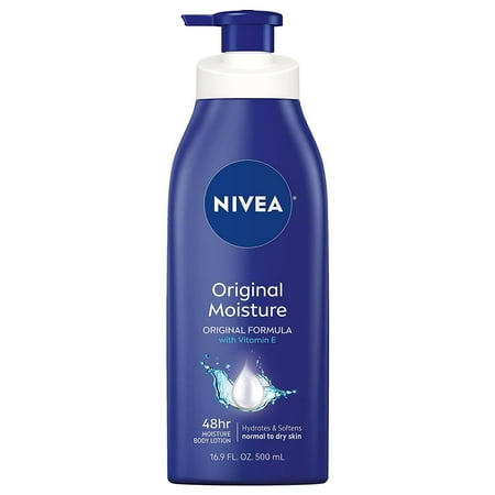 Nivea Lotion Original Daily Moisture 16.9 Ounce Pump (Normal to Dry Skin) (500ml) (2 Pack)