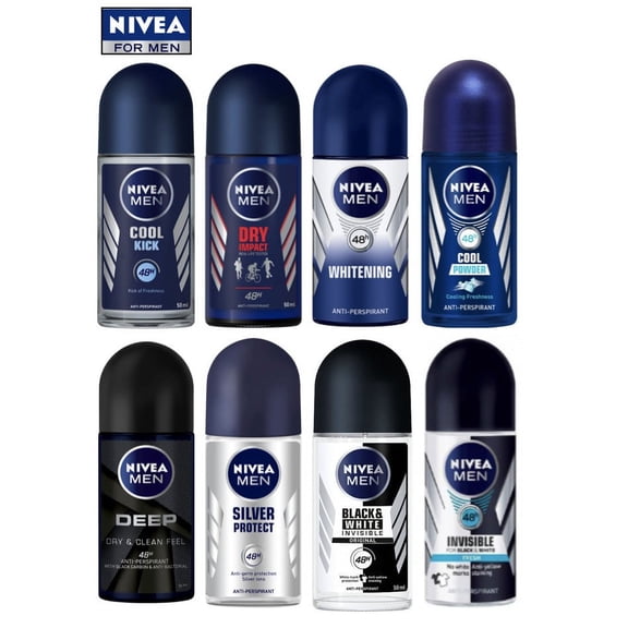 Nivea Men Assorted Scents Antiperspirant Roll On 50ml, Pack of 6