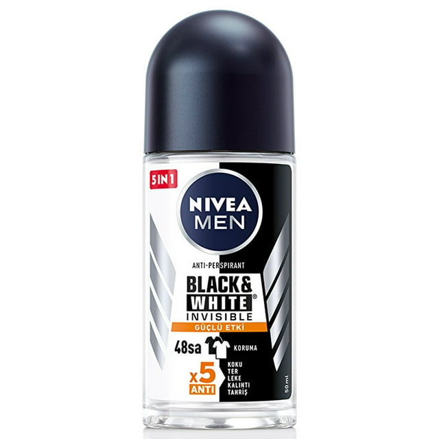 Nivea Men Black & White Invisible Strong Effect Men's Deodorant Roll-On 50 ml