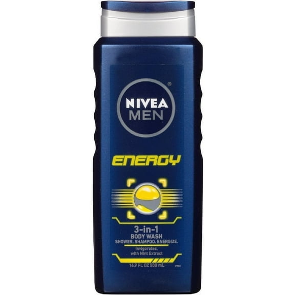 Nivea, Men Body Wash, Energy, Mint & Cedarwood, 16.9 fl oz (500 ml) Pack of 2