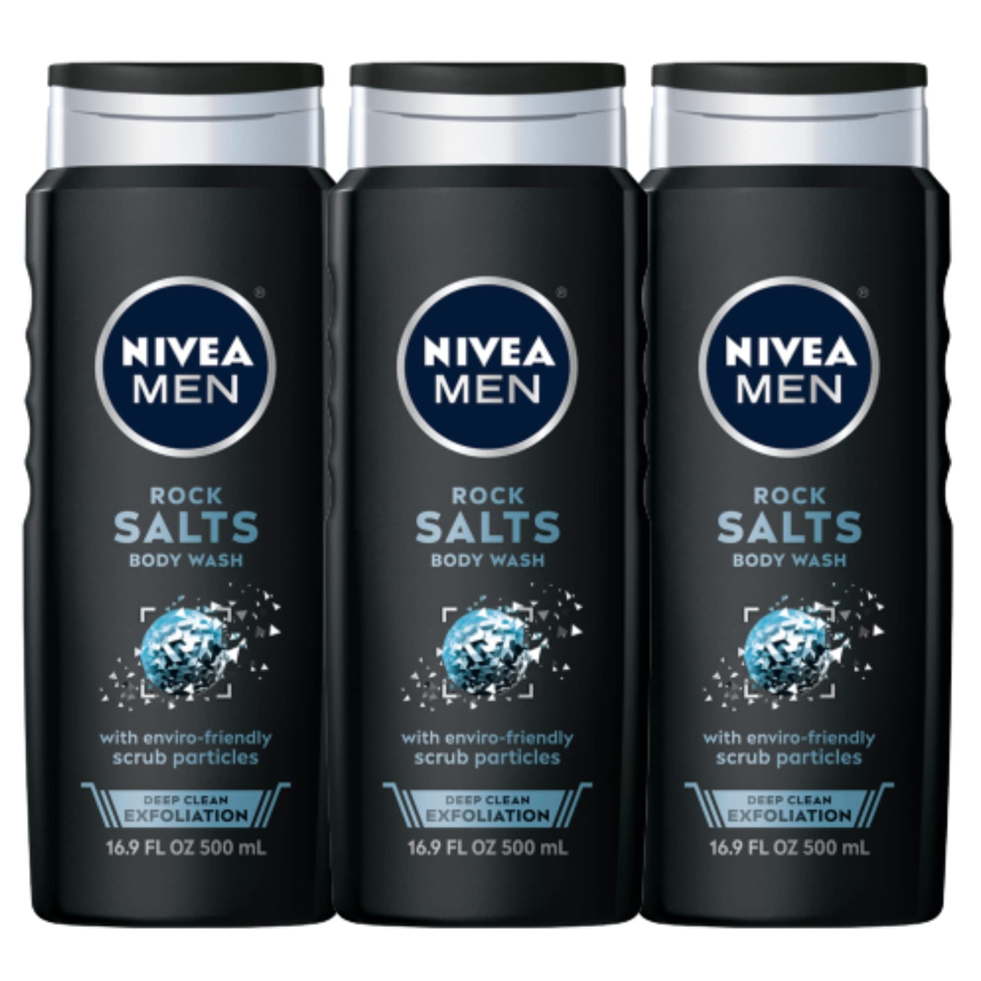 Nivea Men Deep Clean Rock Salts Body Wash, Exfoliating Rock Salt Body