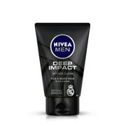 Nivea Men Deep Impact Intense Clean Face And Beard Wash - Black Carbon, 100 Ml (3.3 Oz) - Pack Of 2