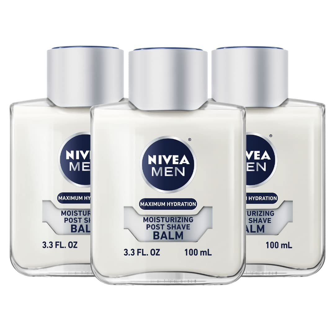 Nivea Men Maximum Hydration Post Shave Balm With Aloe Vera And Provitamin  B5, 3 Pack Of 3.3 Fl Oz Bottles 