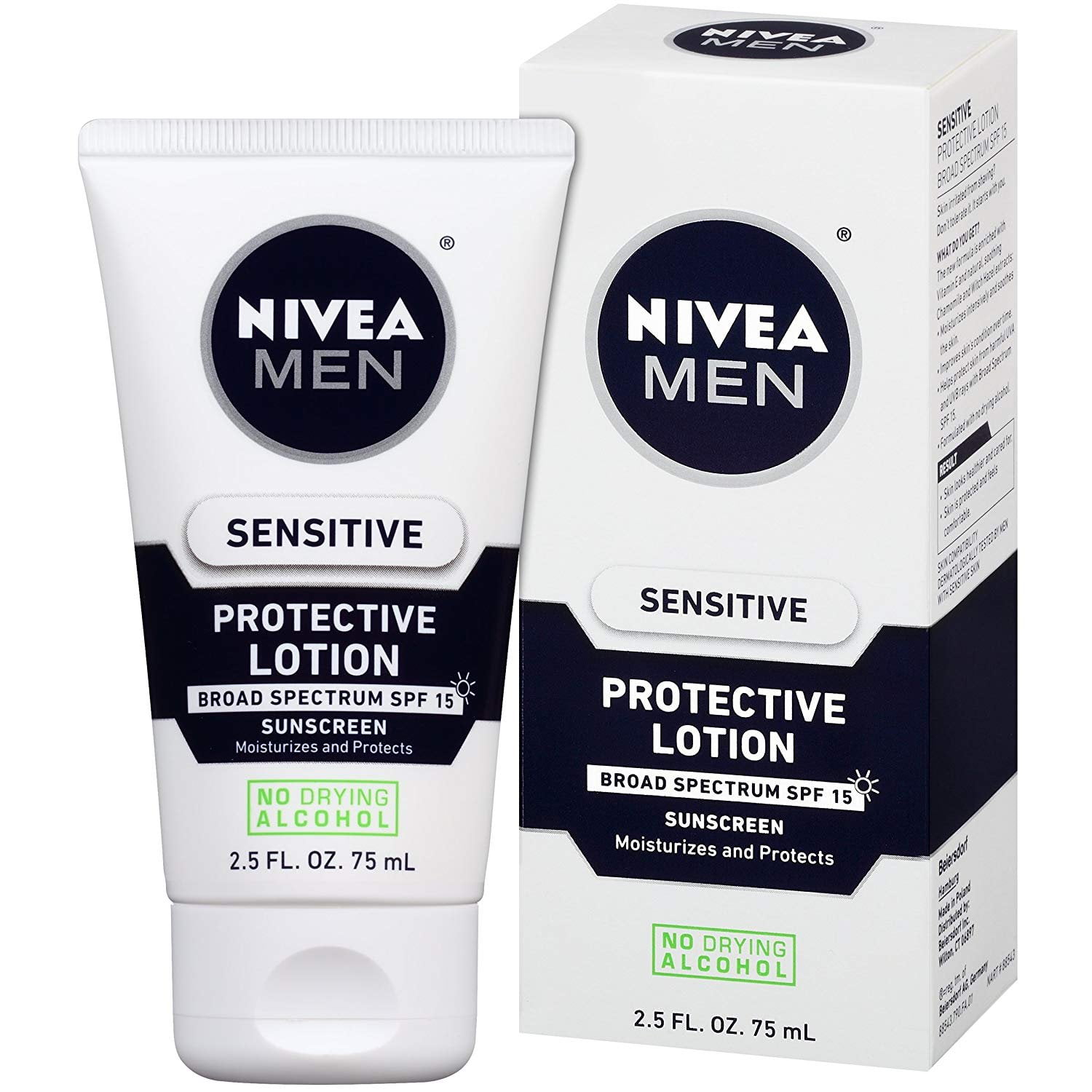 Nivea Men Protective Sunscreen Lotion Broad Spectrum SPF 15, 2.5oz, 3-Pack