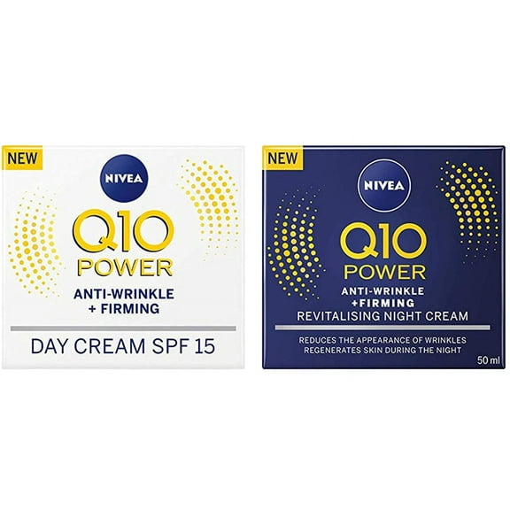 Nivea Q10 SPF 15 Anti-Wrinkle Face Day Cream Plus Face Night Cream, 50 ml