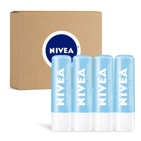 Nivea Smoothness Broad Spectrum SPF 15 Sunscreen Lip Care - 0.17 Oz 4 Pack