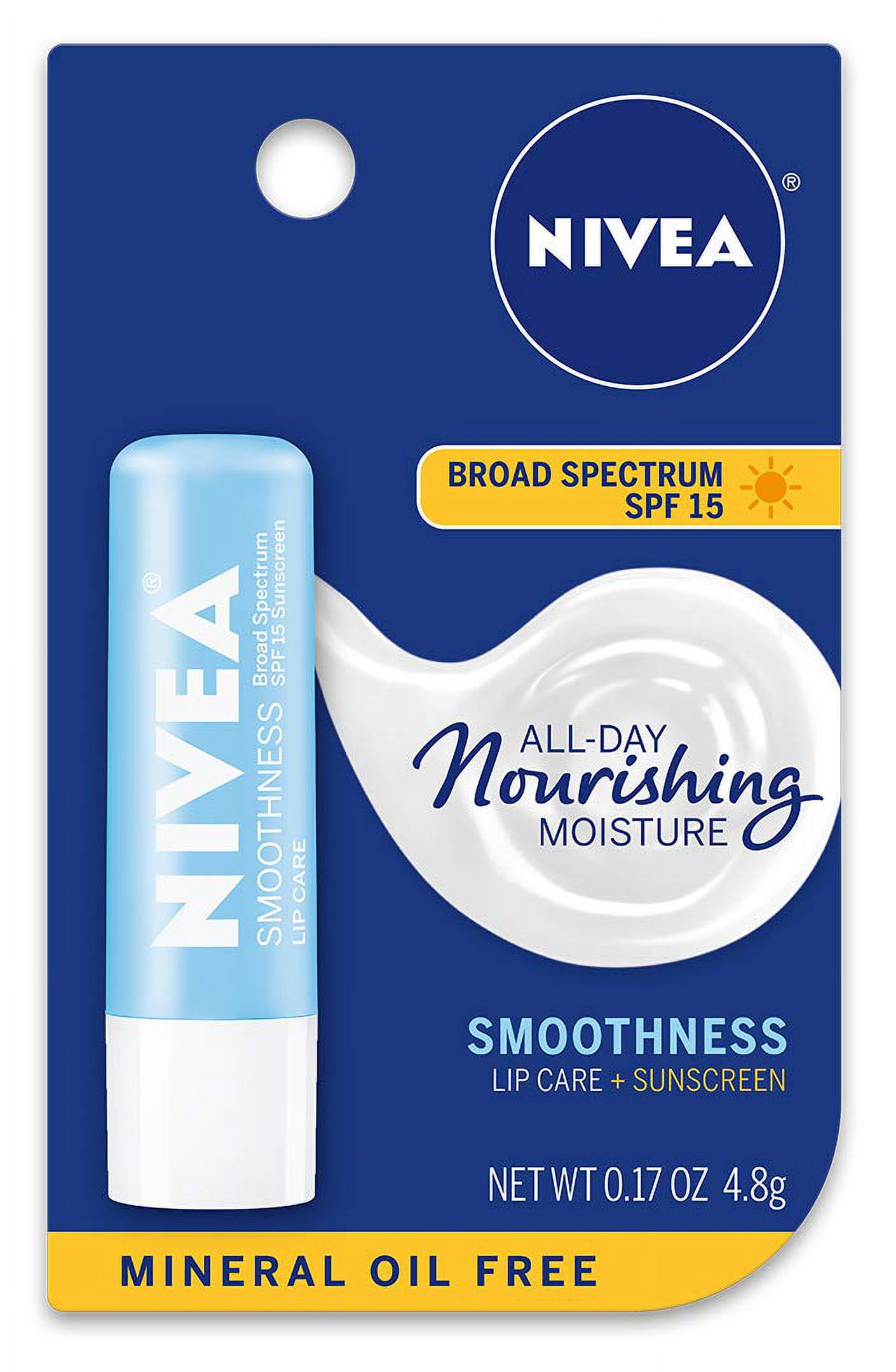 Nivea Smoothness Lip Care - Broad Spectrum Spf 15 For Chapped Lips ...
