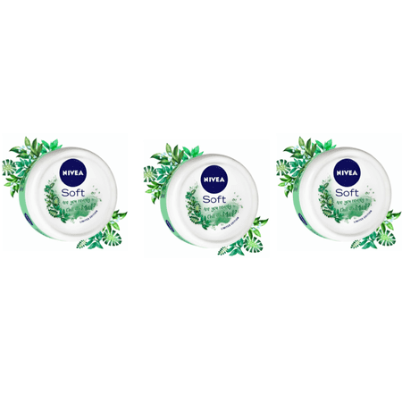 Nivea Soft Chilled Mint 200 ml With Jojoba and vitamin E pack of 3