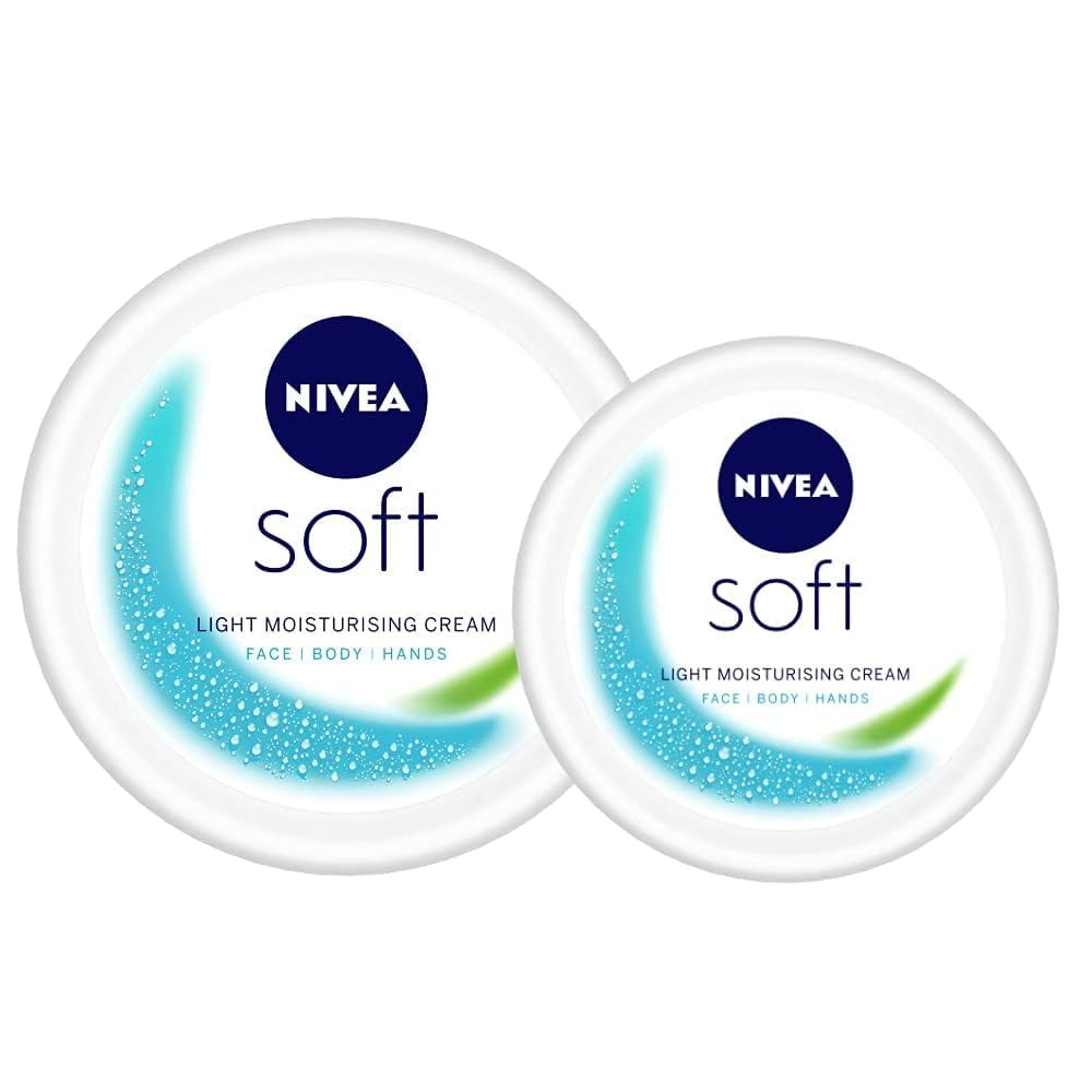 Nivea Soft Light Moisturizer For Face, Hand & Body, Home & Travel Kit, 300ml +100ml