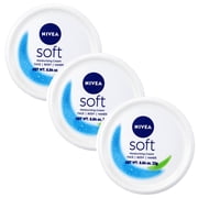 Nivea Soft Refreshingly Soft Moisturizing Cream for Face, Body and Hands Travel Size 0.84 oz Pack of 3